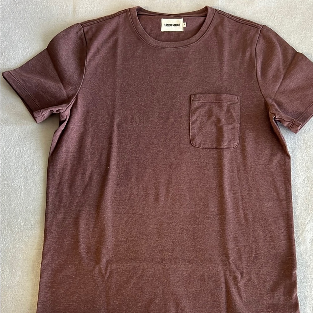 Taylor Stitch Heavy Bag Maroon Short Sleeve Tee